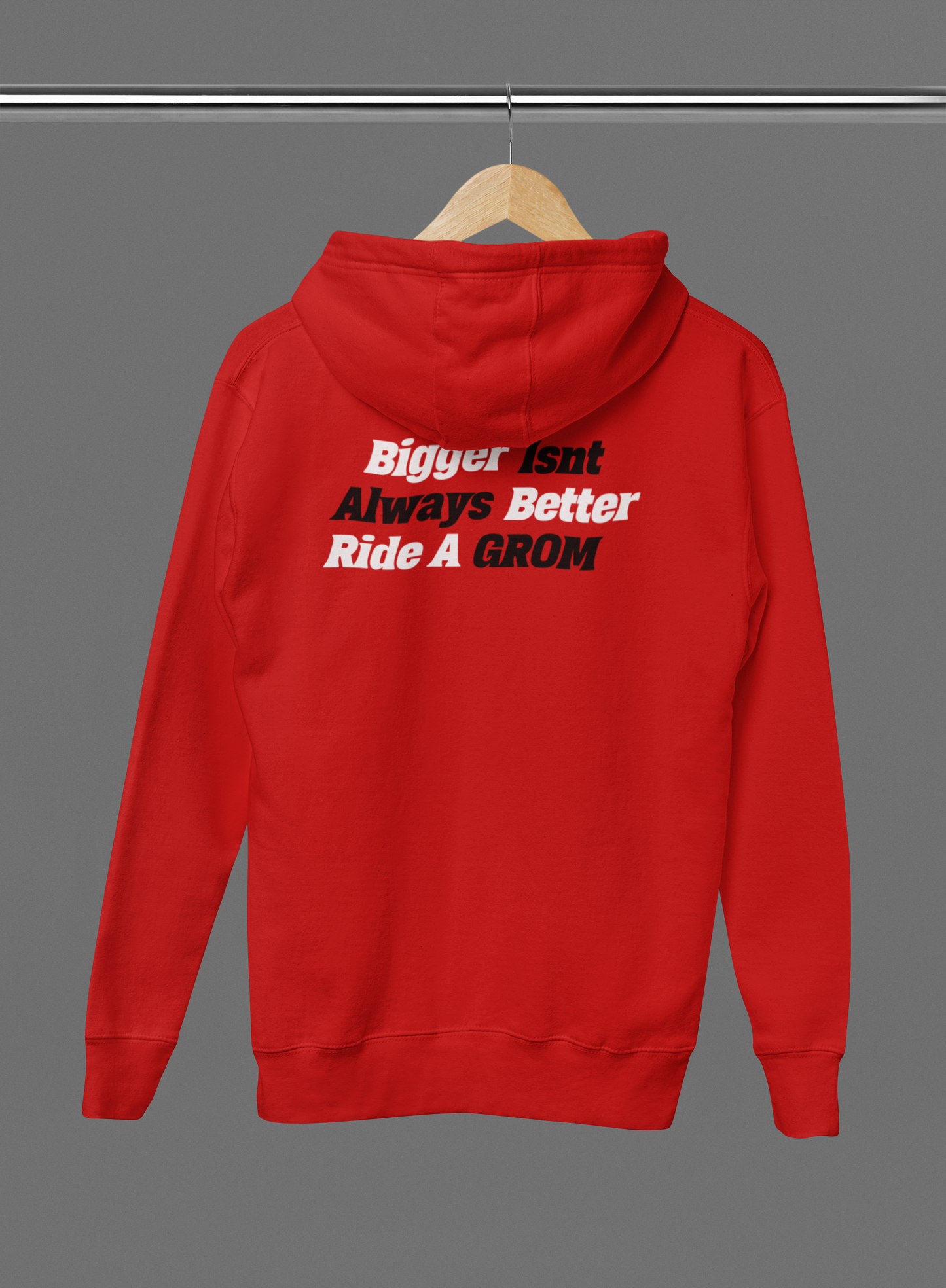 Bigger Isn't Always Better: Ride A GROM - Custom Motorcycle Streetwear Hoodie/T-Shirt. WickedLeisure.com