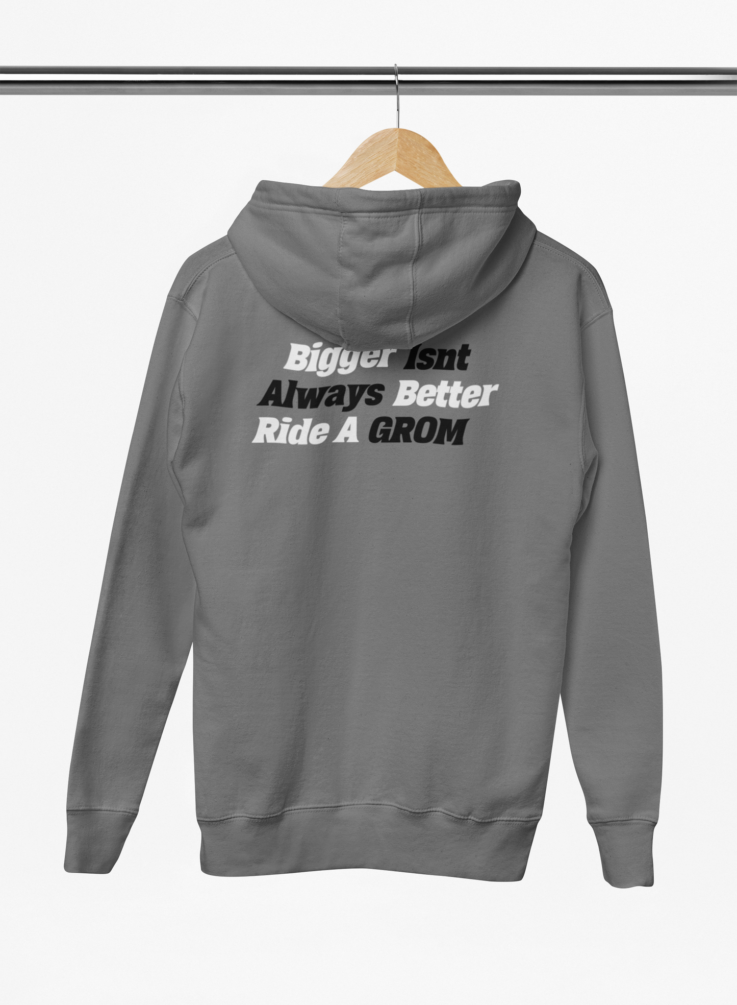 Bigger Isn't Always Better: Ride A GROM - Custom Motorcycle Streetwear Hoodie/T-Shirt. WickedLeisure.com