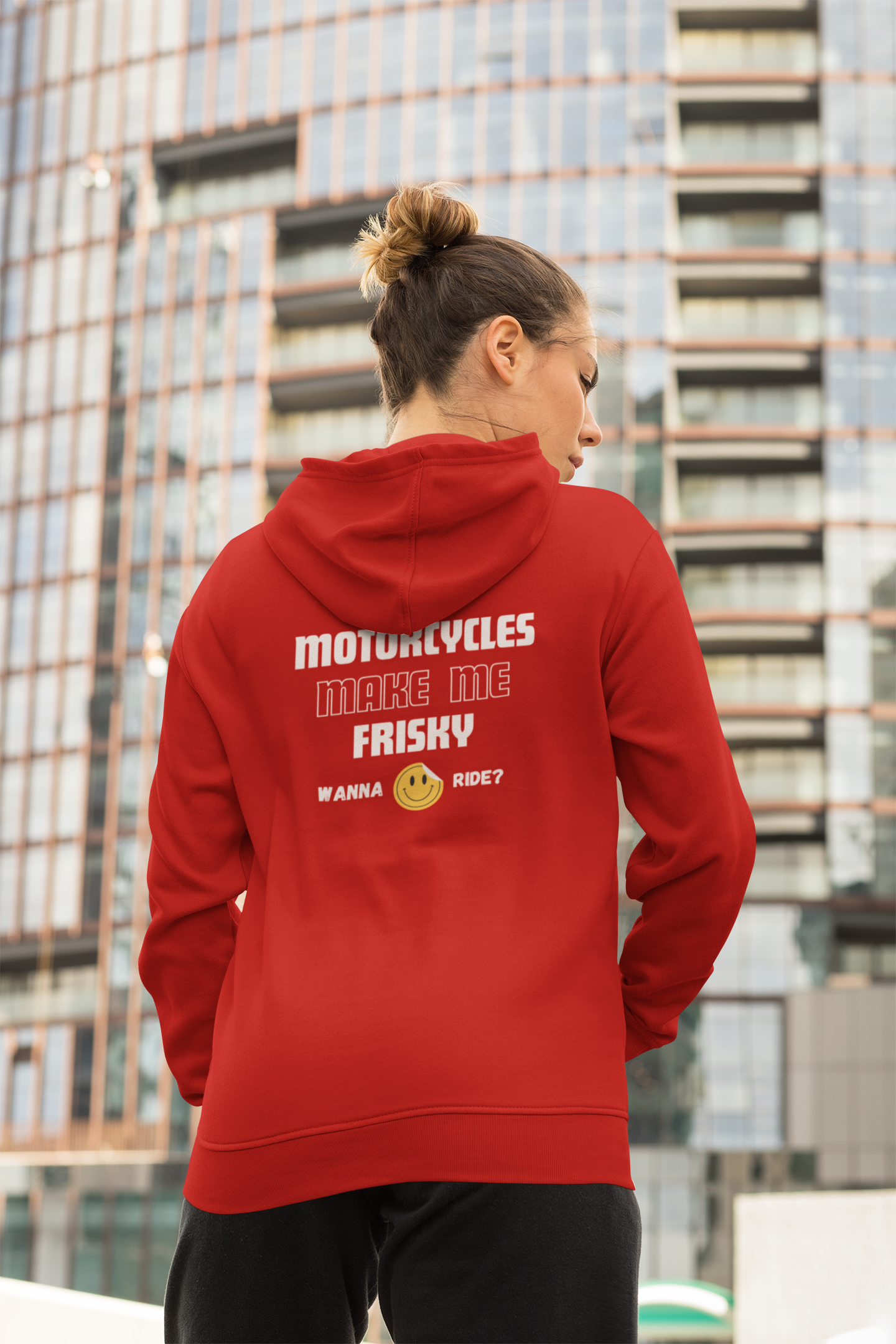 Motorcycles Make Me Frisky: Wanna Ride? - Custom Motorcycle Streetwear Hoodie/T-Shirt. WickedLeisure.com